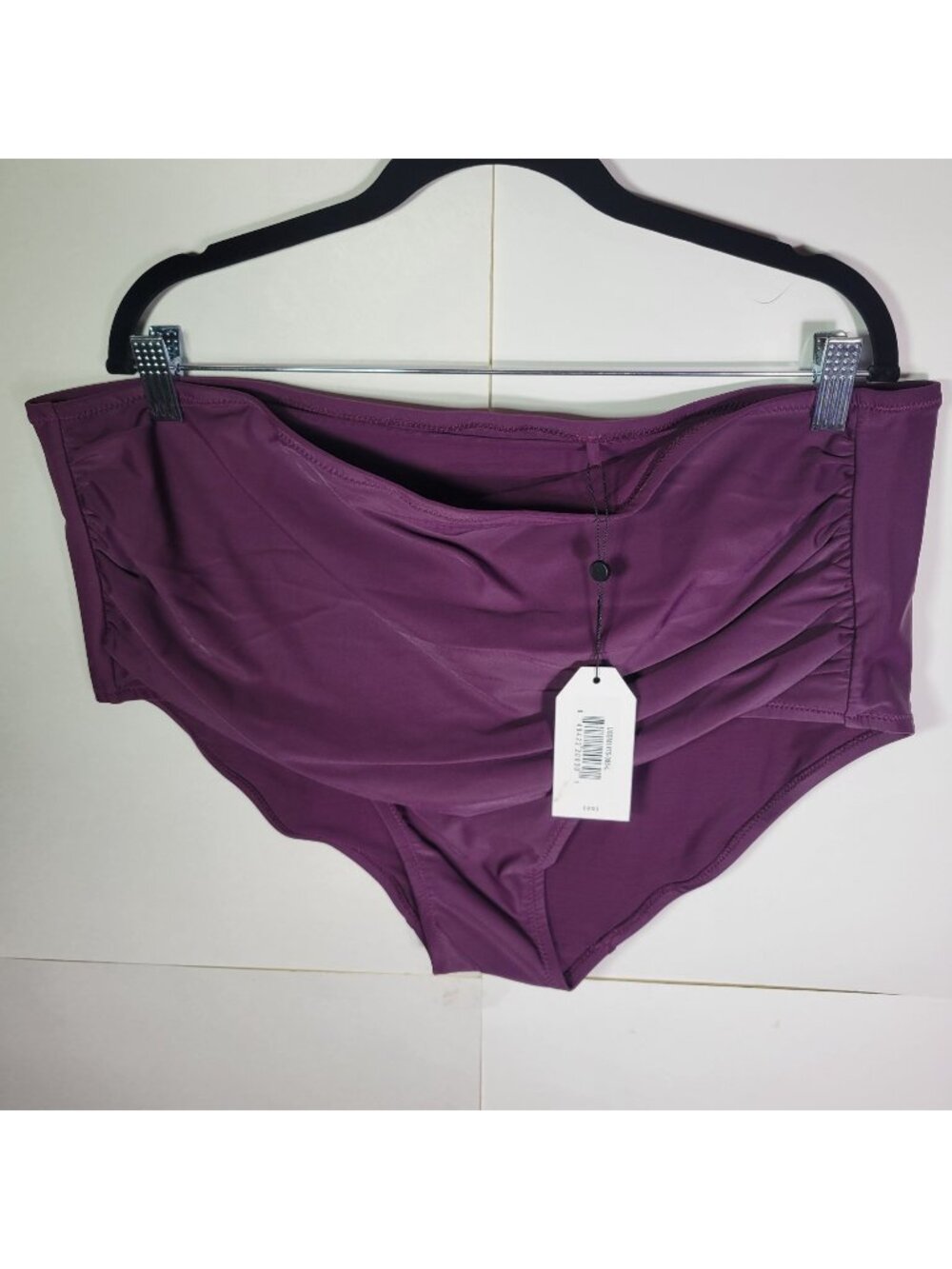 Universal Standard Women Plum Ruched High-Waist Swim Bottom Size Large